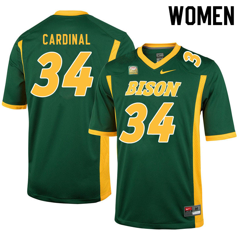 Women #34 Will Cardinal North Dakota State Bison College Football Jerseys Sale-Green